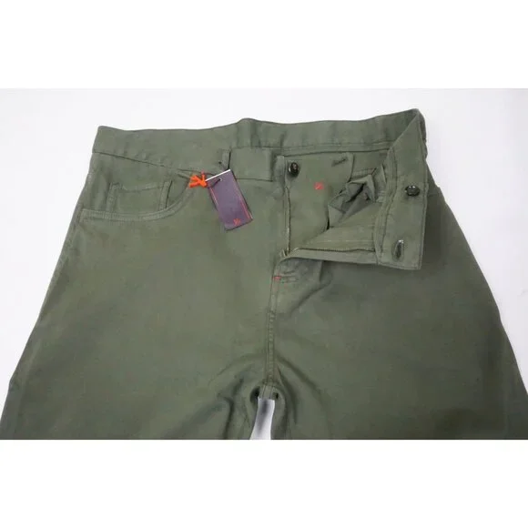Isaia Napoli Cashmere Blend Olive Green Comfort Project Pants Sz 52 Brand New